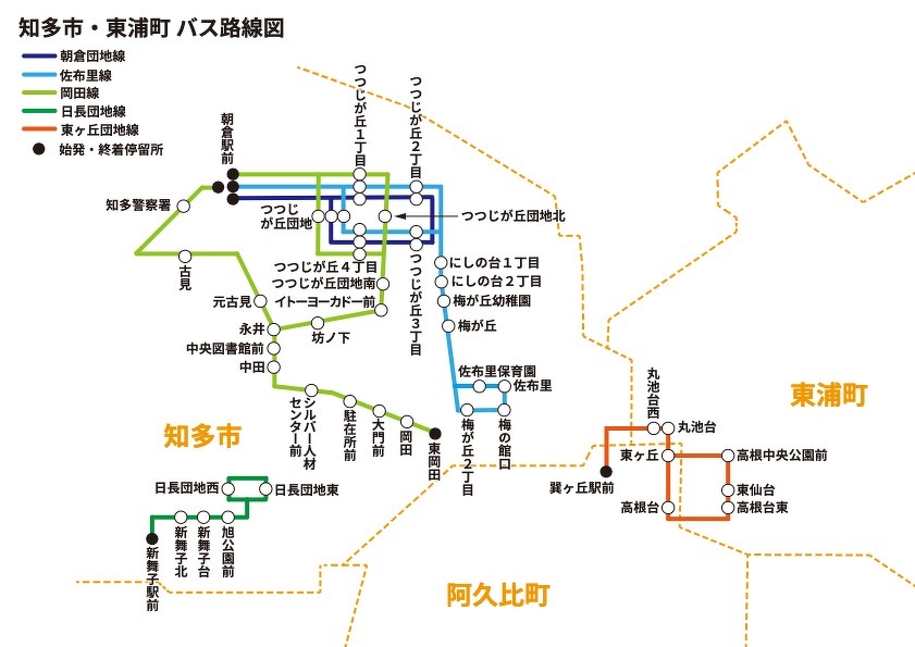 知多市・東浦町 路線図