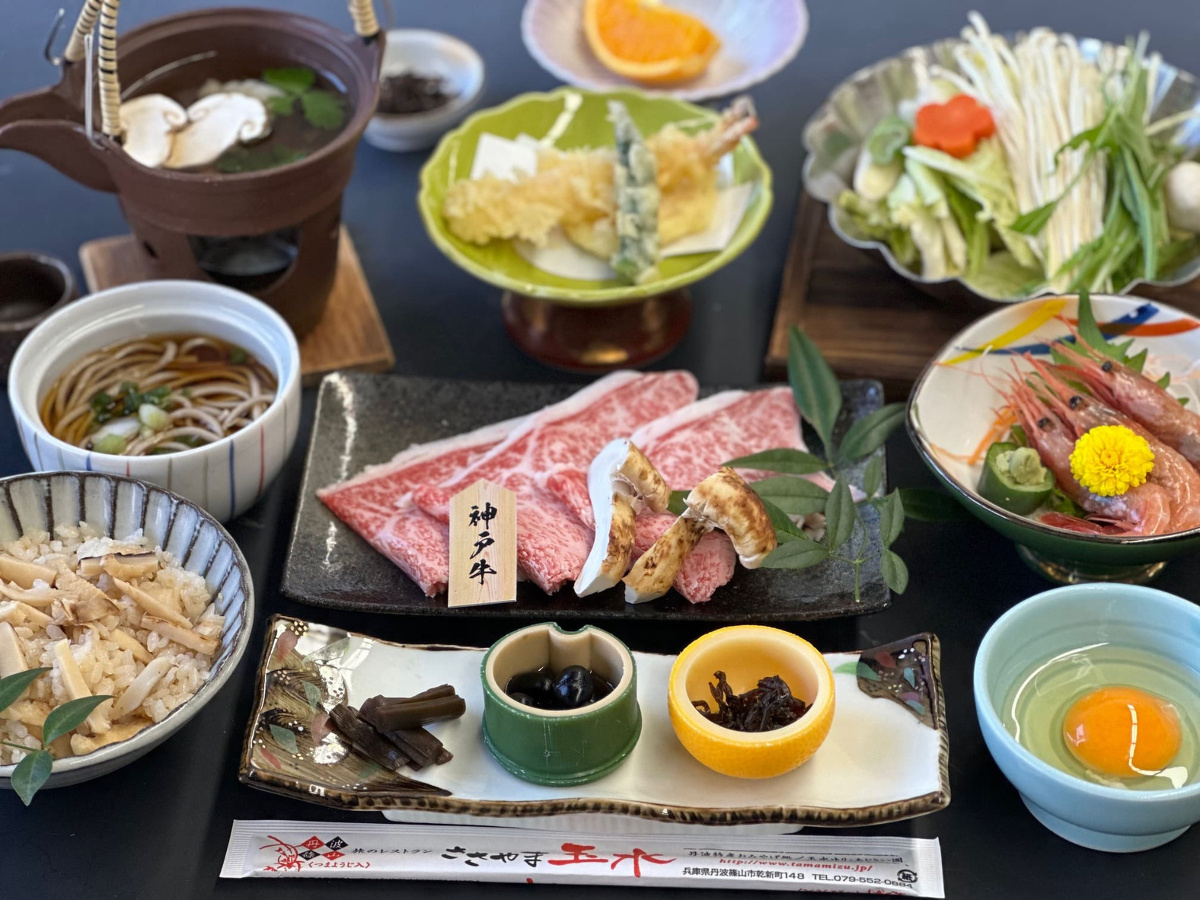 松茸会席の昼食