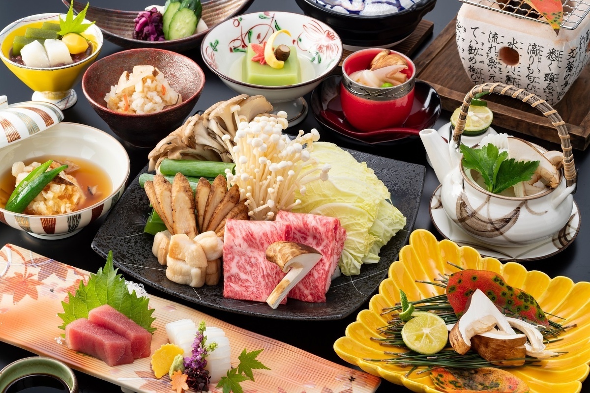 松茸会席の昼食
